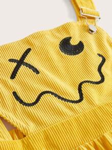 SHEIN Qutie 大碼卡通圖案背帶洋裝不帶T恤 - 黃色 - 查看 4