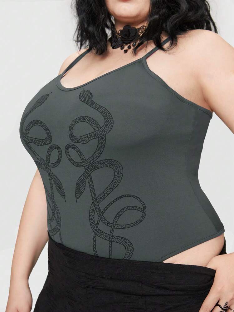 Women's Plus Size Spaghetti Strap Bodysuit
