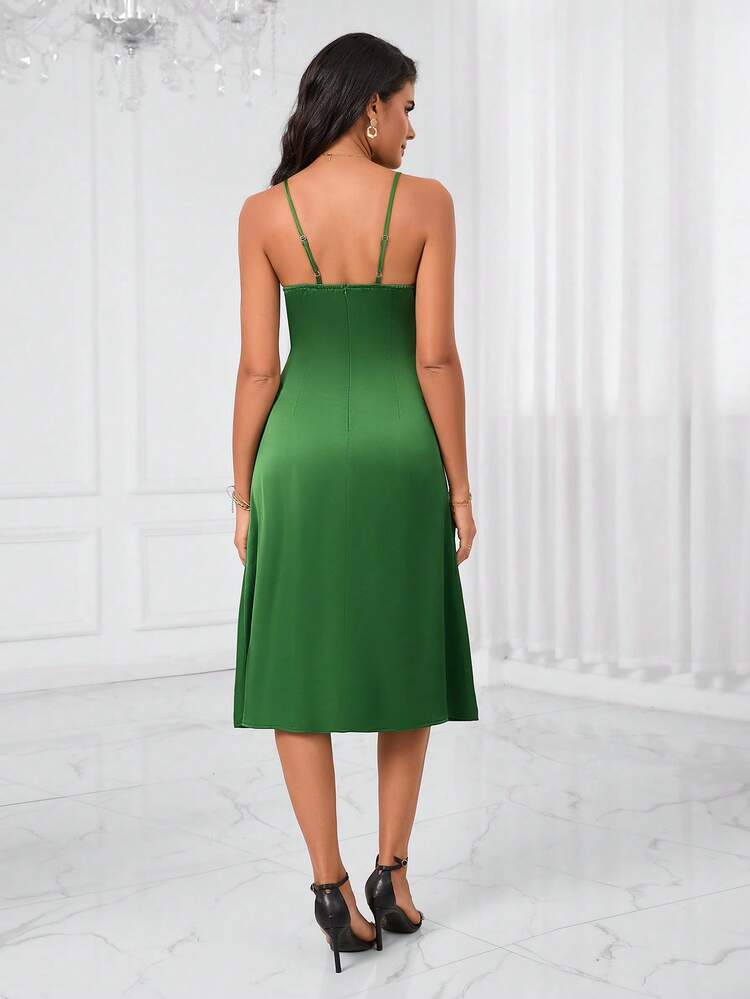 Draped Collar Cami Dress, Semi Formal Dress