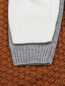 SHEIN 男嬰2入組素色條紋針織長褲 - 彩色 - 查看 3