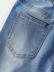 Tween Boys Washed Ripped Jeans - Medium Wash - View 7