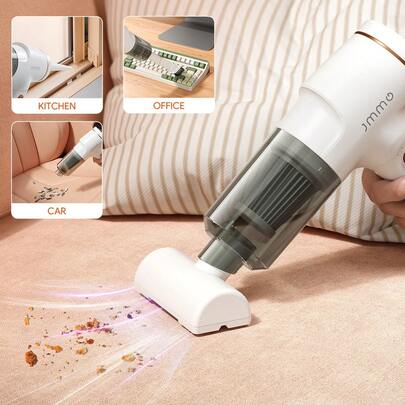 JMMO 迷你吸尘器、车载吸尘器、无线吸尘器、5000PA 功率的可充电手持吸尘器，易于清洁汽车内饰、桌面、沙发、键盘、抽屉和缝隙、小空间圣诞礼物、秋冬季假期必备品露营度假必需品度假配件、露营用品