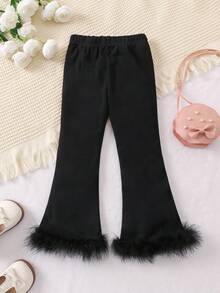 SHEIN 女童（小）長褲 - 黑色 - 查看 2