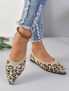 Của phụ nữ Đúng mốt Thoáng khí Dệt kim Pointed Toe Giày phẳng Cho công việc Và Giải trí Mặc - Nhiều màu - Xem 2