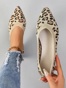 Của phụ nữ Đúng mốt Thoáng khí Dệt kim Pointed Toe Giày phẳng Cho công việc Và Giải trí Mặc - Nhiều màu - Xem 5