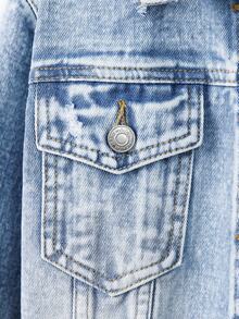 女童（大）牛仔夾克 & 外套 - 中等水洗藍 - 查看 4