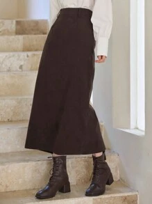 DAZY Túi nghiêng Tách rời Váy - Cà phê nâu - Xem 6