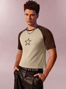 Manfinity Fever City Men Star Print Raglan Sleeve Tee - Multicolor - View 4