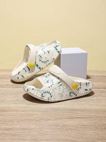 Sandalias blancas resistentes y perforadas con estampado de dinosaurios para niños, de gran - Blanco - Ver 4