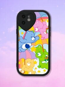 ROMWE X Care Bears 1pc Cartoon Bear Graphic TPU Phone Case Compatible With IPhone - Multicolor - View 1