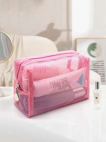 Minimalist Makeup Bag Storage Makeup Organizer Makeup Case - Pink - View 5