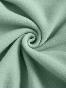 SHEIN Essnce 卡通圖案加絨內裏運動衫 - 薄荷綠 - 查看 3