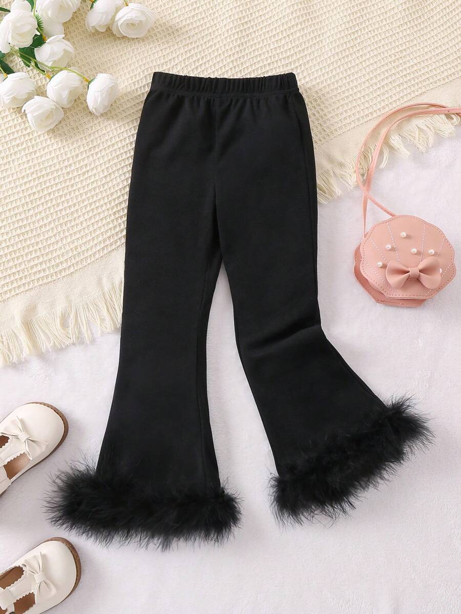 SHEIN 女童（小）長褲 - 黑色 - 查看 1