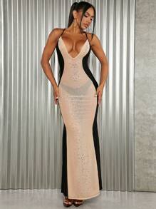 SHEIN SXY Đầm Lộ Lưng cắt màu trơn Gợi cảm - Nhiều màu - Xem 4