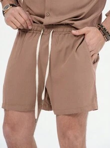 Manfinity Homme Mężczyźni Jednolity Zapięcie na guziki Koszula & Szorty