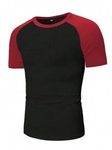 Manfinity Homme Men Colorblock Raglan Sleeve Tee - Black - View 4