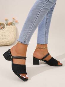 Women's High Heel Sandals - Black - View 3