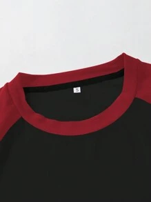 Manfinity Homme Men Colorblock Raglan Sleeve Tee - Black - View 5