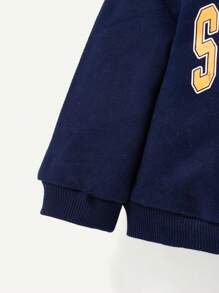 Cozy Pixies Baby Boy Letter Graphic Sweatshirt & Sweatpants - Light Grey - View 4