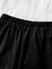 Sparklyn 少女休閒街風工作穿搭束口運動褲 - 黑色 - 查看 3