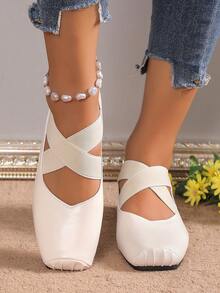 女性芭蕾舞鞋,輕便和舒服的 - 米色 - 查看 4