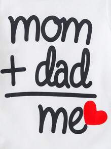 男嬰字母圖案撞色滾邊連體衣和愛心圖案連體衣和運動褲 - 彩色 - 查看 3