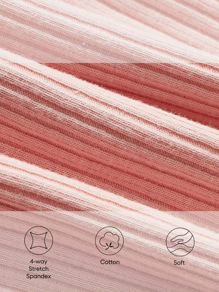 Baby Girl Letter Embroidery Lettuce Trim Ribbed Knit Tee