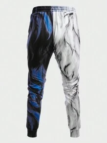 GENTILAND Men Lion Print Sweatshirt & Drawstring Waist Sweatpants - Multicolor - View 6