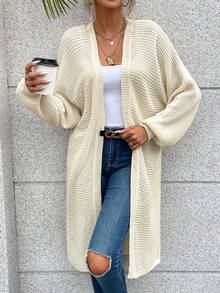 SHEIN Unity 休閒純色女士開襟衫 - 米色 - 查看 4