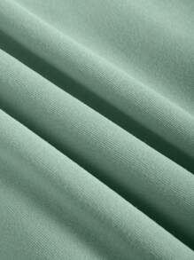 SHEIN Essnce 卡通圖案加絨內裏運動衫 - 薄荷綠 - 查看 4