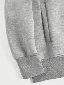 EURMUSE Men Zip Up Drawstring Hoodie Without Tee - Light Grey - View 6