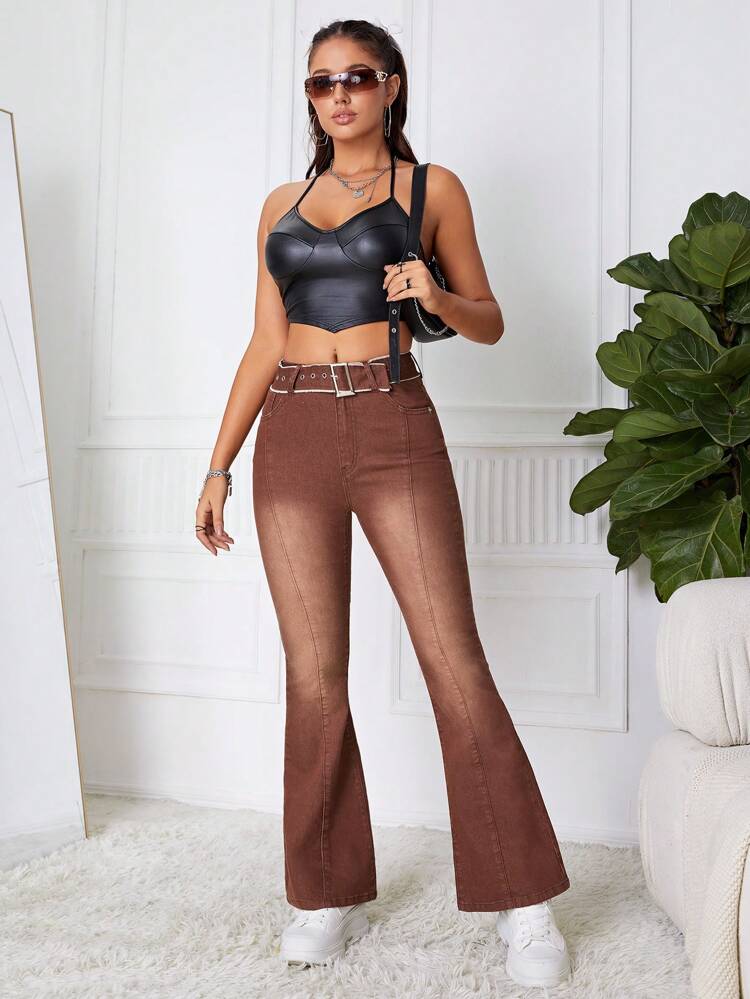 Flare Leg Jeans Without Belt
