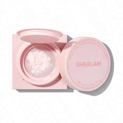 SHEGLAM Hydro-Touch Refreshing Setting Powder Water-Based Oil Control Loose Setting Powder  Matte Pore-Less Hydrating Long Lasting Powder Pink Powder Brand Beauty Makeup Face Paint Cosmetic For Women Girls Perfect For Spring Summer Ideal For Y2K Fancy Fashion Suitable For Birthday Mother'S Day Gift Rave Party Ready Best Color