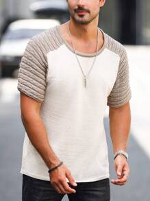 Manfinity Homme Nam Khối màu Tay Raglan Knit ngọn - Màu be - Xem 5