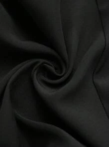 BizChic Damenanzug Jacke Und Kleid Mit Doppelreihigem Gürtel In Plus-größe, Schwarz Mit Mesh-einsatz Und Ballonärmel - Schwarz - Übersicht 3