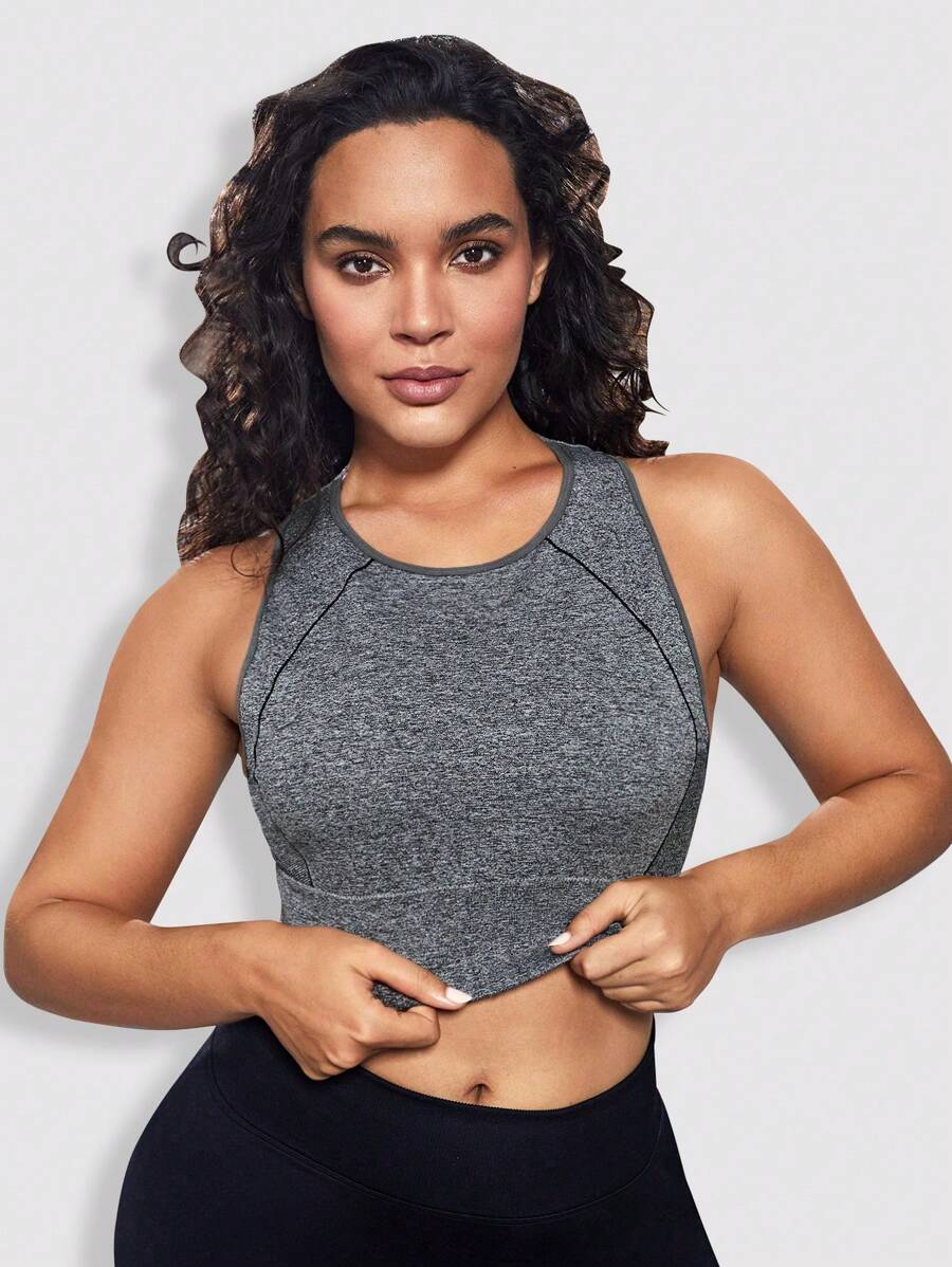 Hơn Hỗ trợ cao Bras thể thao - Xám - Xem 1