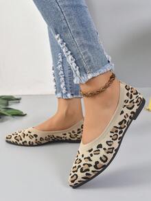 Của phụ nữ Đúng mốt Thoáng khí Dệt kim Pointed Toe Giày phẳng Cho công việc Và Giải trí Mặc - Nhiều màu - Xem 3