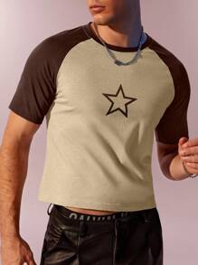 Manfinity Fever City Men Star Print Raglan Sleeve Tee - Multicolor - View 5