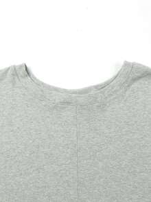 DOKOTOO Camiseta unicolor de manga murciélago - Gris - Ver 8