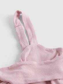 SHEIN MOD Quấn chéo Mặt trước Rộng Dây đai Áo & Tách đùi Váy - Hồng - Xem 3