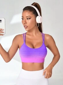 Menodora SHEIN Sport Bóng Đan chéo phía sau Bras thể thao - Nhiều màu - Xem 5