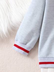 SHEIN Young Girl Letter Graphic 2 In 1 Sweatshirt - Grey - View 5