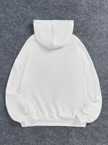 SHEIN Teen Mädchen Hoodie mit Buchstaben Grafik, Känguru-Tasche