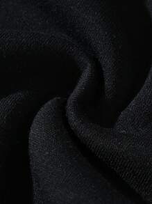 Nam Plus Khẩu hiệu & Hình ảnh Túi kangaroo Dây rút Áo hoodie ấm áp - màu đen - Xem 3