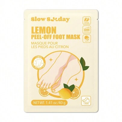 Máscara exfoliante para pies con limón SlowSunday, que suaviza la piel, elimina los callos, hidrata, calma la piel, nutre en profundidad, adecuada para el verano, Y2K, ideal para fiestas