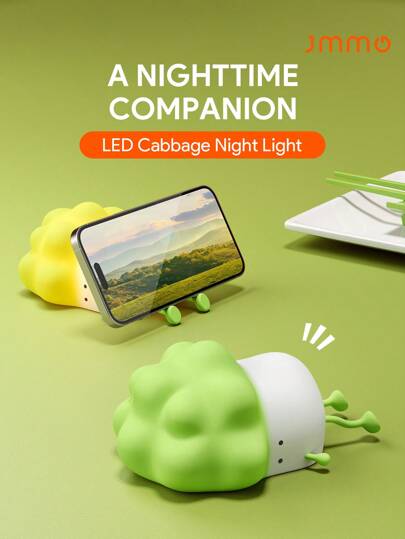 JMMO Light,Room Decor Lamp,Lying Cabbage Light,3 Level Dimmable Silicone Nightlight,Rechargeable Portable Table Beside Desk Lamp For Gifts Girls Kids