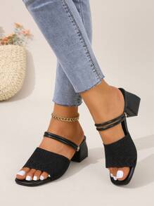Women's High Heel Sandals - Black - View 1
