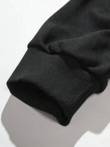 Manfinity Hypemode Nam Đồ họa Chữ cái Eo dây rút Quần thể thao - màu đen - Xem 4