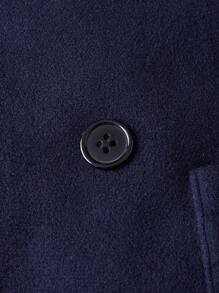 GENTILAND Hombres Abrigo con doble botonadura y cuello con solapa - Azul Marino - Ver 4