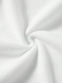 SHEIN EZwear 極簡主義休閒抽象印花華美領女款長袖汗衫 - 白色 - 查看 4